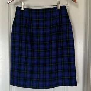 Vintage Talbots Navy and Black Checkered Pencil Skirt